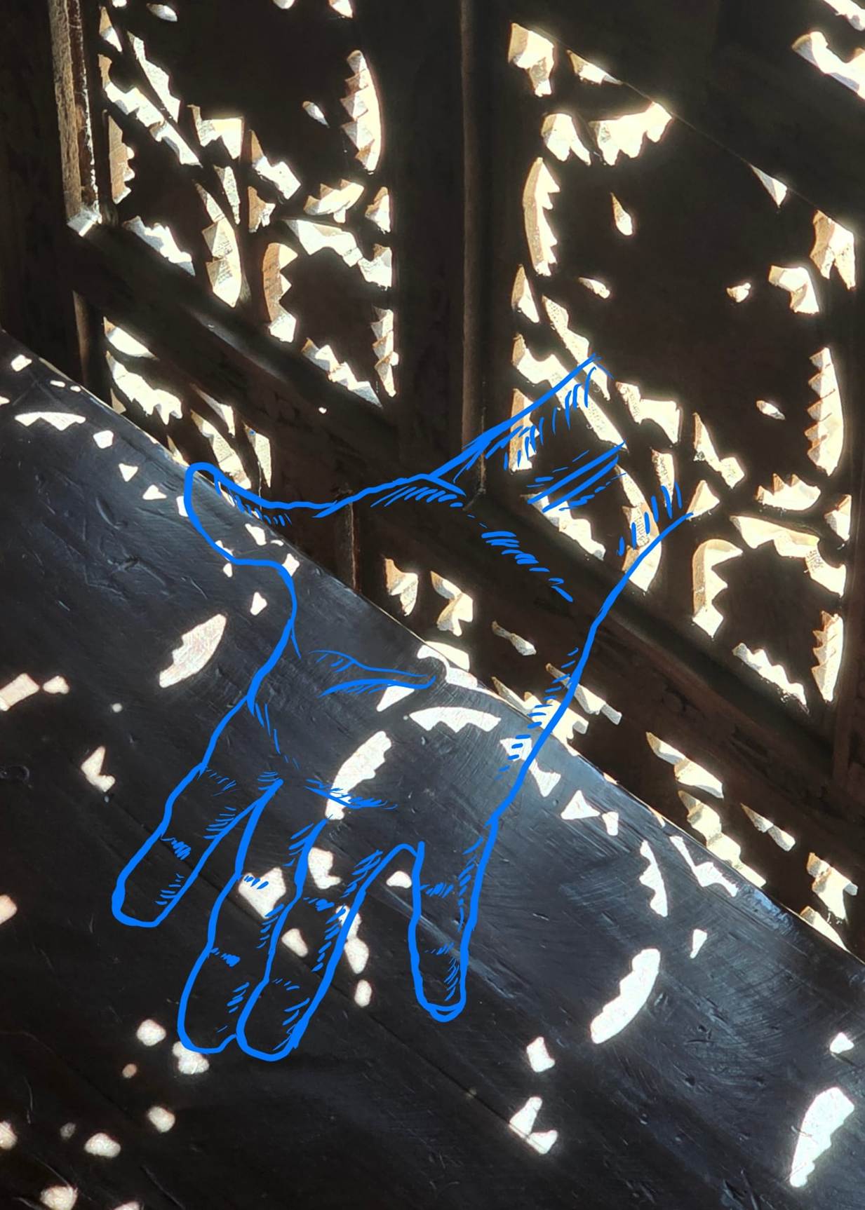 A hand drawn on a wood surface

AI-generated content may be incorrect.